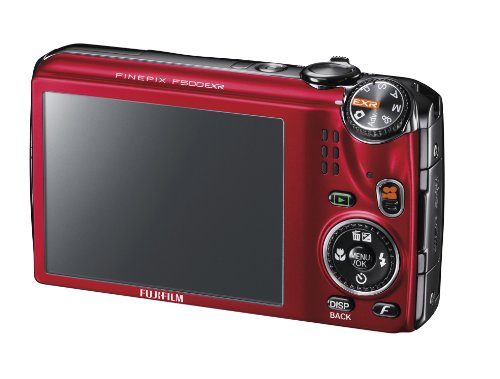 Fujifilm FinePix F500EXR Red 16 MP CMOS Digital Camera with Fujinon 15x Super Wide Angle Zoom Lens International Model No Warranty (Red)