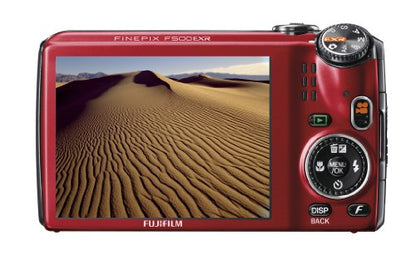 Fujifilm FinePix F500EXR Red 16 MP CMOS Digital Camera with Fujinon 15x Super Wide Angle Zoom Lens International Model No Warranty (Red)