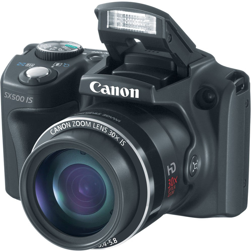 Canon PowerShot SX500 is 16.0 MP Digital Camera with 30x Wide-Angle Optical Image Stabilized Zoom and 3.0-Inch LCD (Black) (Old Model)