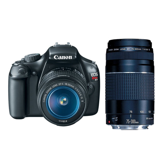 Canon EOS Rebel T3 12.2 MP CMOS Digital SLR with 18-55mm IS II Lens + Canon EF 75-300mm f/4-5.6 III Telephoto Zoom Lens