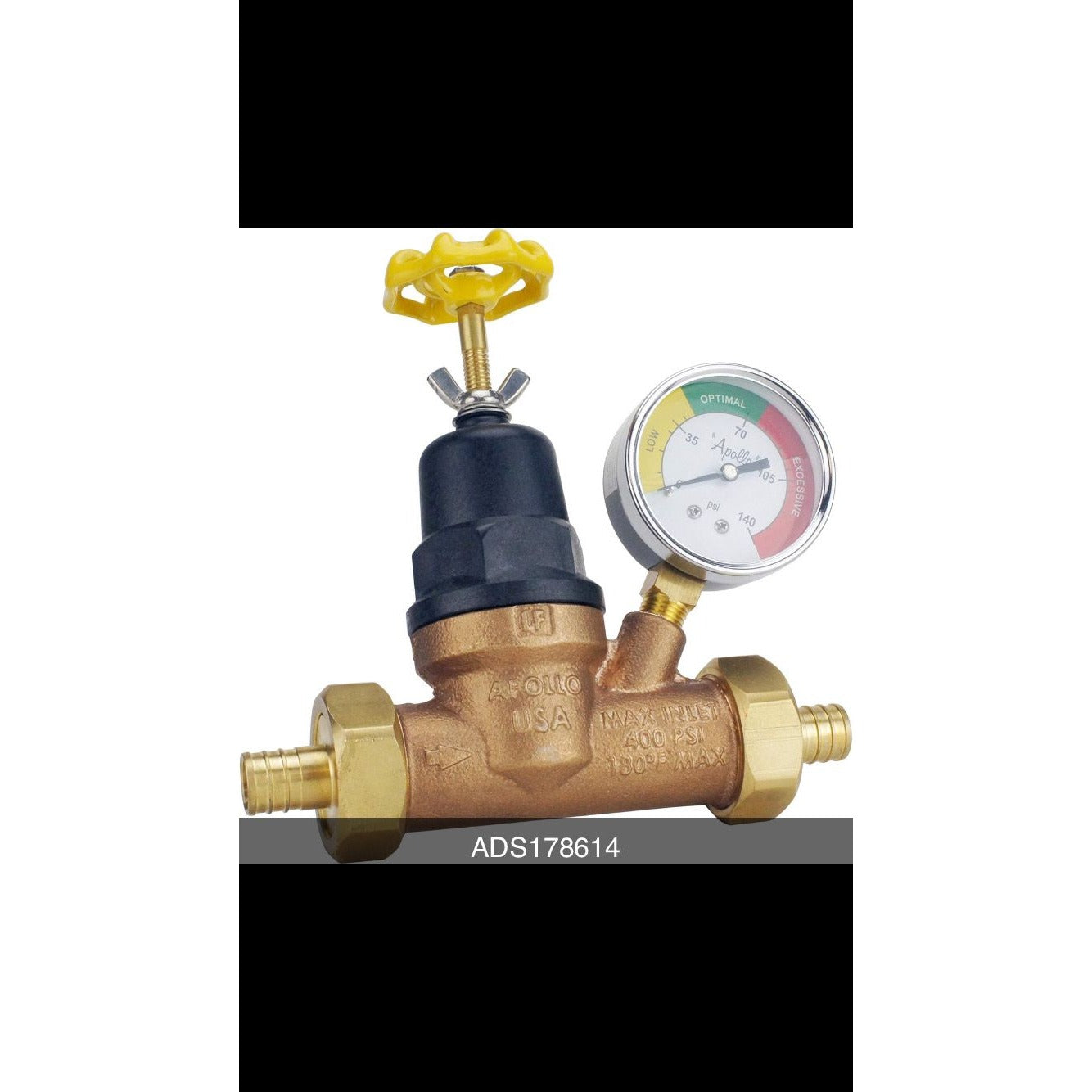 Apollo Lead-Free Pressure Reducing Valve With Gauge 3/4"