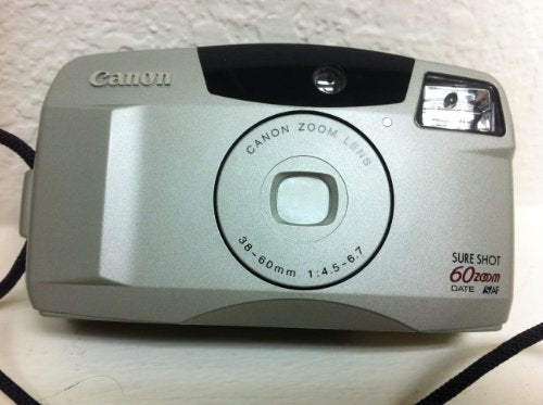 Canon Sure Shot 60 Zoom DATE SAF 35mm Film Camera w/Canon Zoom Lens 38-60mm 1:4.5-6.7 Camera (Grey/Black Color)