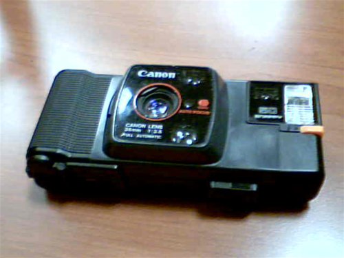 1982 Canon Snappy 50 35mm Film 35mm Lens-Shutter Camera w/CAFS Auto Focus Canon Lens 35mm 1:3.5 Full Automatic Camera (Black Color Version)